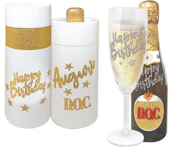 FLUTE+PROSECCO DOC 20 cl BRILLANTINATO H.B. SCATOLA DELUXE
