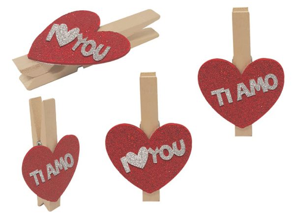 SET 5 MOLLETTE CHIUDIPACCO CON CUORE E SCRITTE GLITTER. . . . . . * * * ***FUORI CATALOGO*** * * *. . . . . . * * * ***PROMOZIONE SCONTO 20%*** * * *