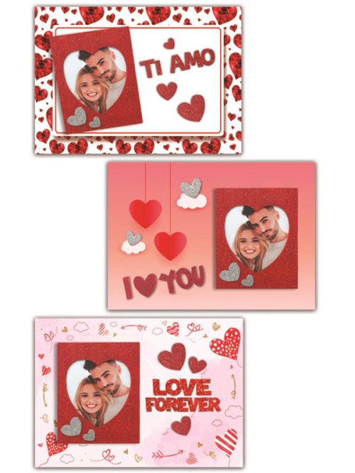 PORTAFOTO DA PARETE SU BASE IN LEGNO E GLITTER. . . ORDINE MINIMO 3 PZ. ASSORTITI
