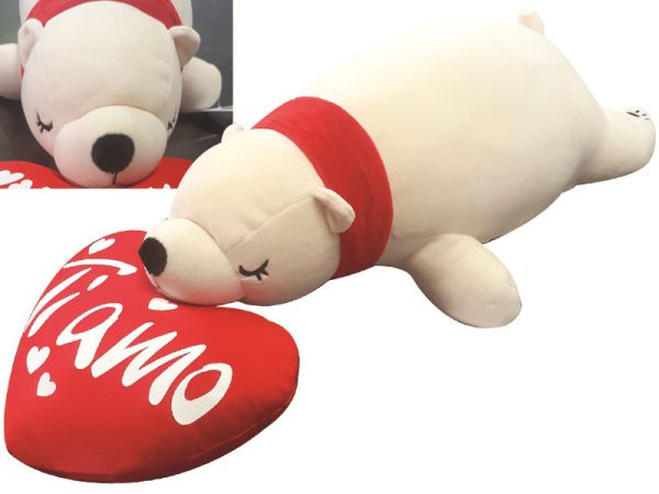 ORSO TENERONE cm 50 CON CUORE EXPANDEX cm 20 "TI AMO". . . ORDINE MINIMO 2 PZ.