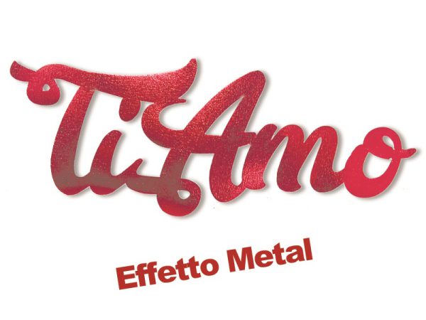 CONF.4 ADESIVI cm 25x10 SCRITTA TI AMO METAL IN GOMMA "CREPLA". . . ORDINE MINIMO 4 CONFEZIONI