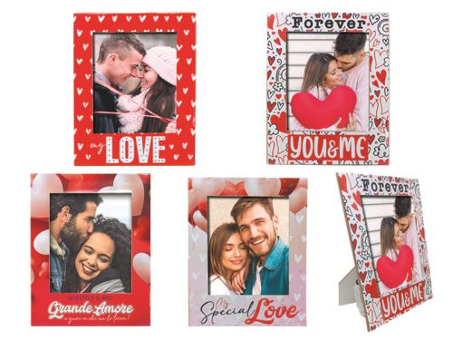 PORTAFOTO IN MDF cm 13x17 FIBRA DI LEGNO AMORE. . . ORDINE MINIMO 4 PZ. ASSORTITI