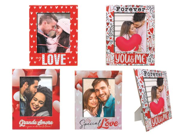 PORTAFOTO IN MDF cm 13x17 FIBRA DI LEGNO AMORE. . . ORDINE MINIMO 4 PZ. ASSORTITI