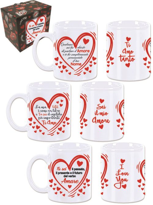 TAZZA FRASI D'AMORE. . . ORDINE MINIMO 3 PZ. ASSORTITI