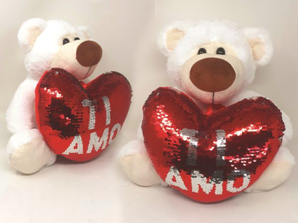 ORSO BIANCO cm 30 CON CUORE GIRABRILLA