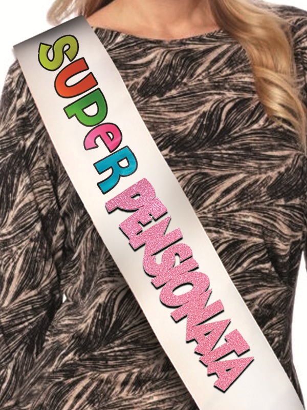 FASCIA SCRITTA FLUO+GLITTER PENSIONATA