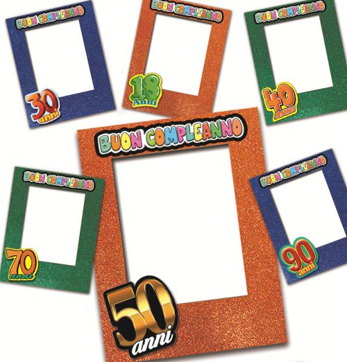 P/FOTO COMPLEANNO MDF FIBRA DI LEGNO E GLITTER - 8994