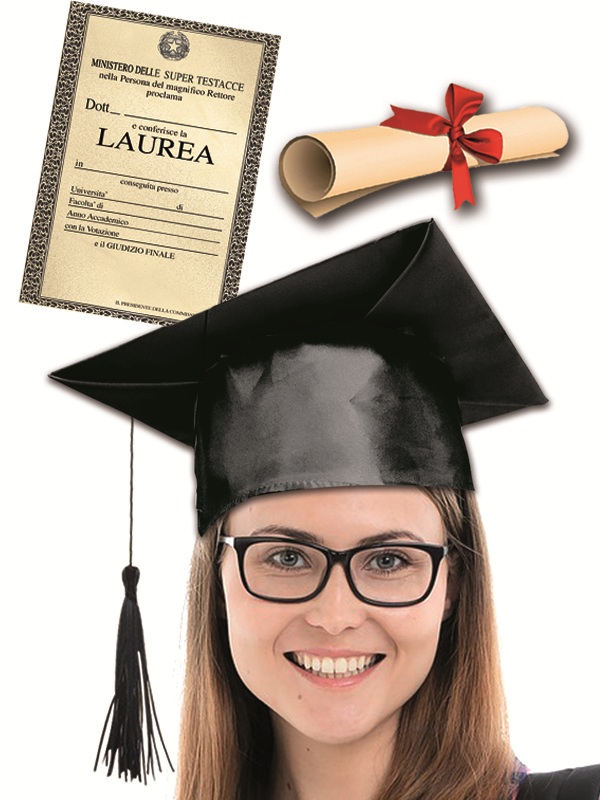 CAPPELLO LAUREA CON PERGAMENA