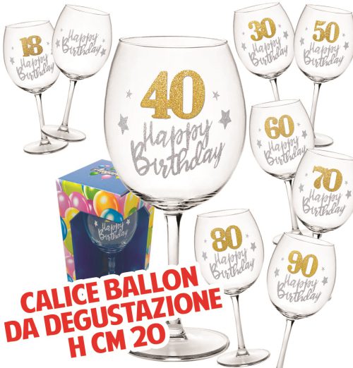 CALICE BALLON H.20cm BRILL. SCATOLA PARTY COMPLEANNO - 2170