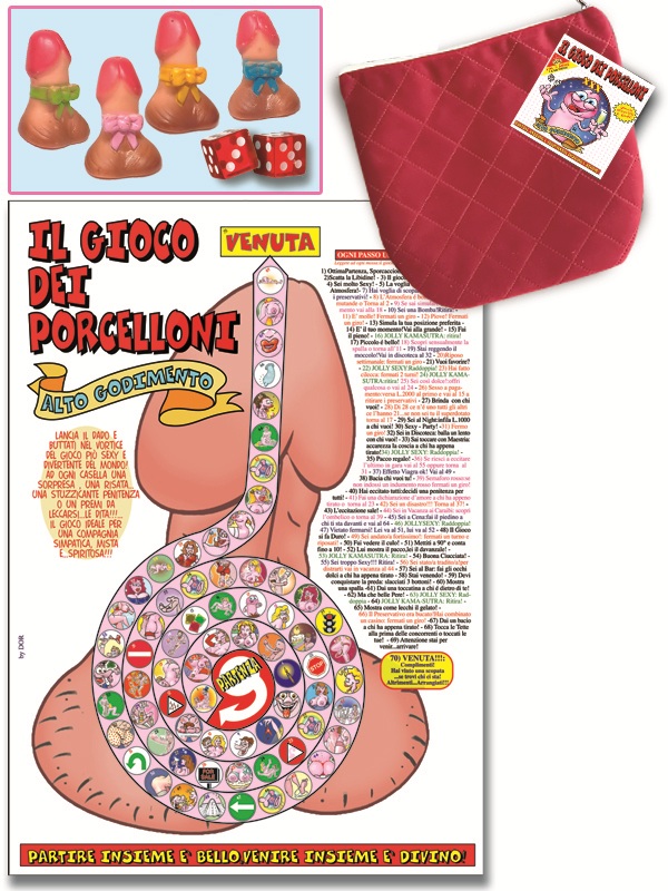 IL GIOCO DEI PORCELLONI CON CUSTODIA IN TESSUTO. . . ORDINE MINIMO 2 PZ.