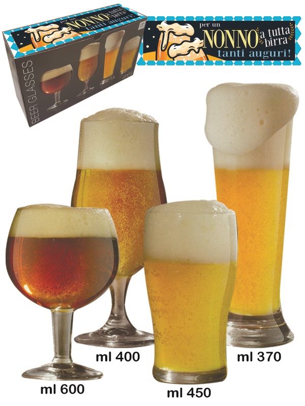 SET 4 BICCHIERI DEGUSTAZIONE BIRRA NONNO