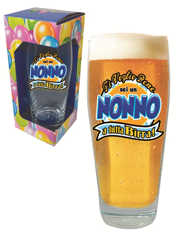 BICCHIERONE BIRRA NONNO CON SCATOLA PARTY