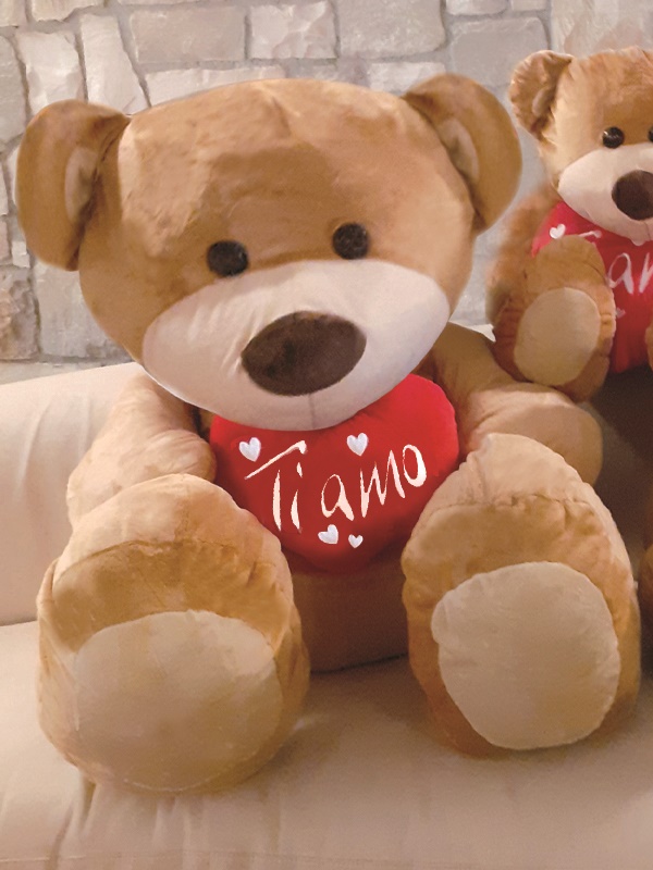 ORSACCHIOTTO cm 60 CON CUORE TI AMO