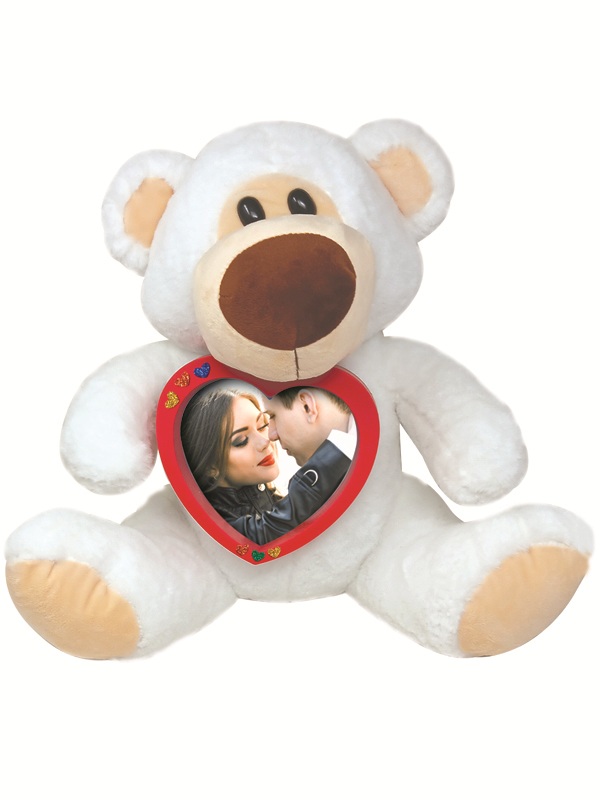 ORSO BIANCO cm 30 CON PORTAFOTO ø 16 cm. . . ORDINE MINIMO 2 PZ.