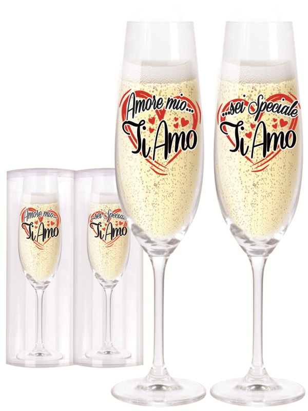 COPPIA MAXI FLUTES AMORE H.25 cm